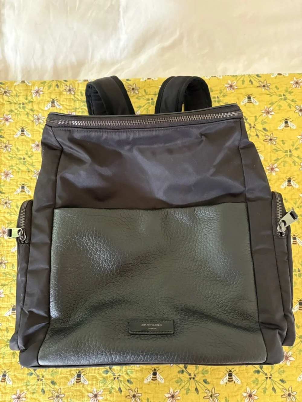 Storksak Alyssa Black & Gunmetal Diaper Bag